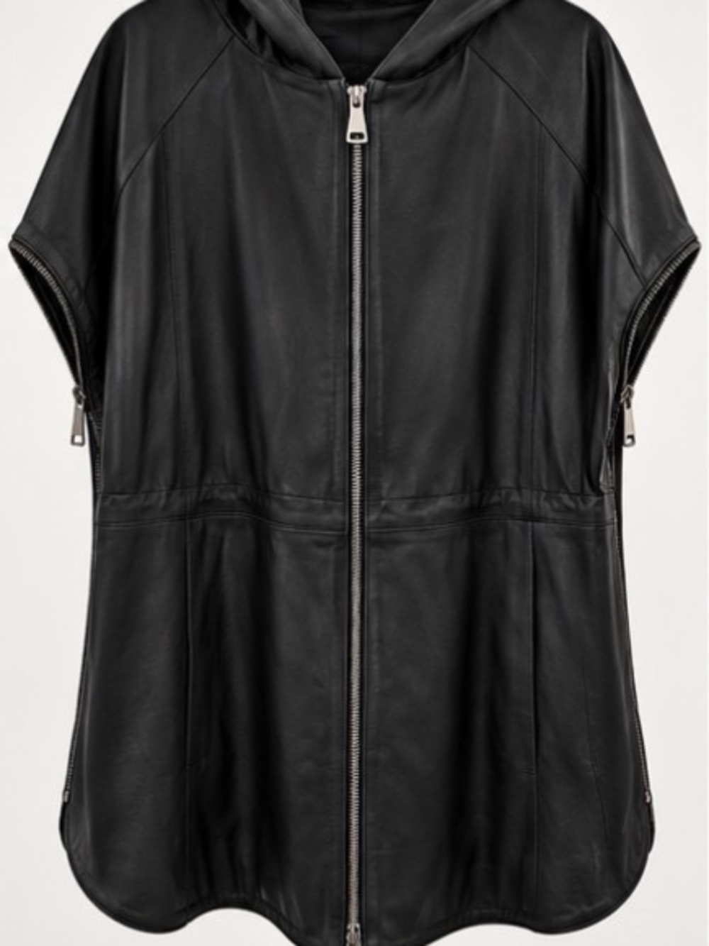 Leather Vest with hoodie New